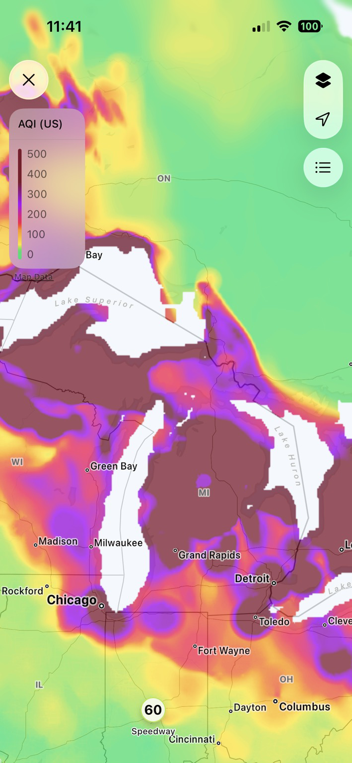 Aqi index in the Midwest